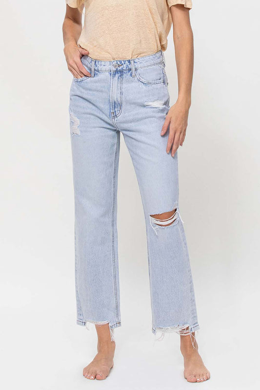 Rosie Light Wash 90's Relaxed Cropped Jeans