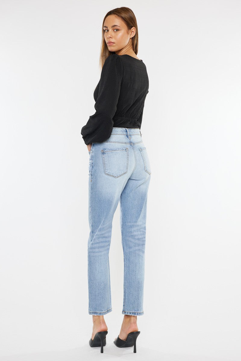 Bianca Light Wash High Rise Cropped Kancan Jeans