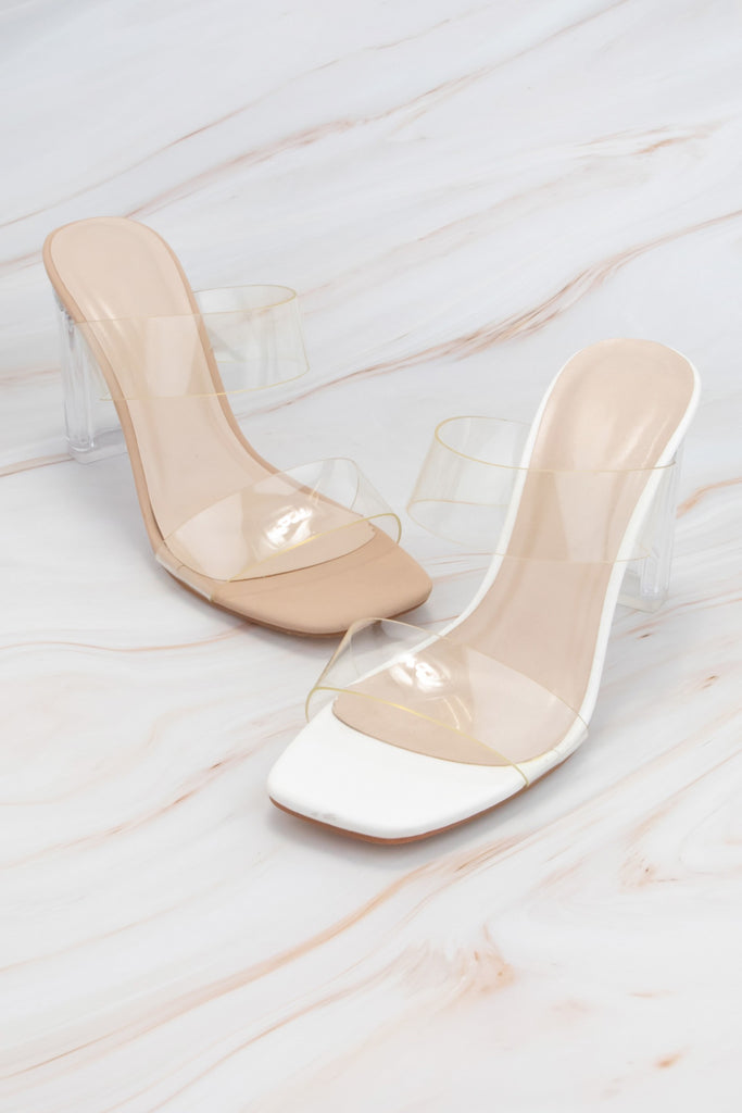Gretta Clear Double Strap Transparent Heels