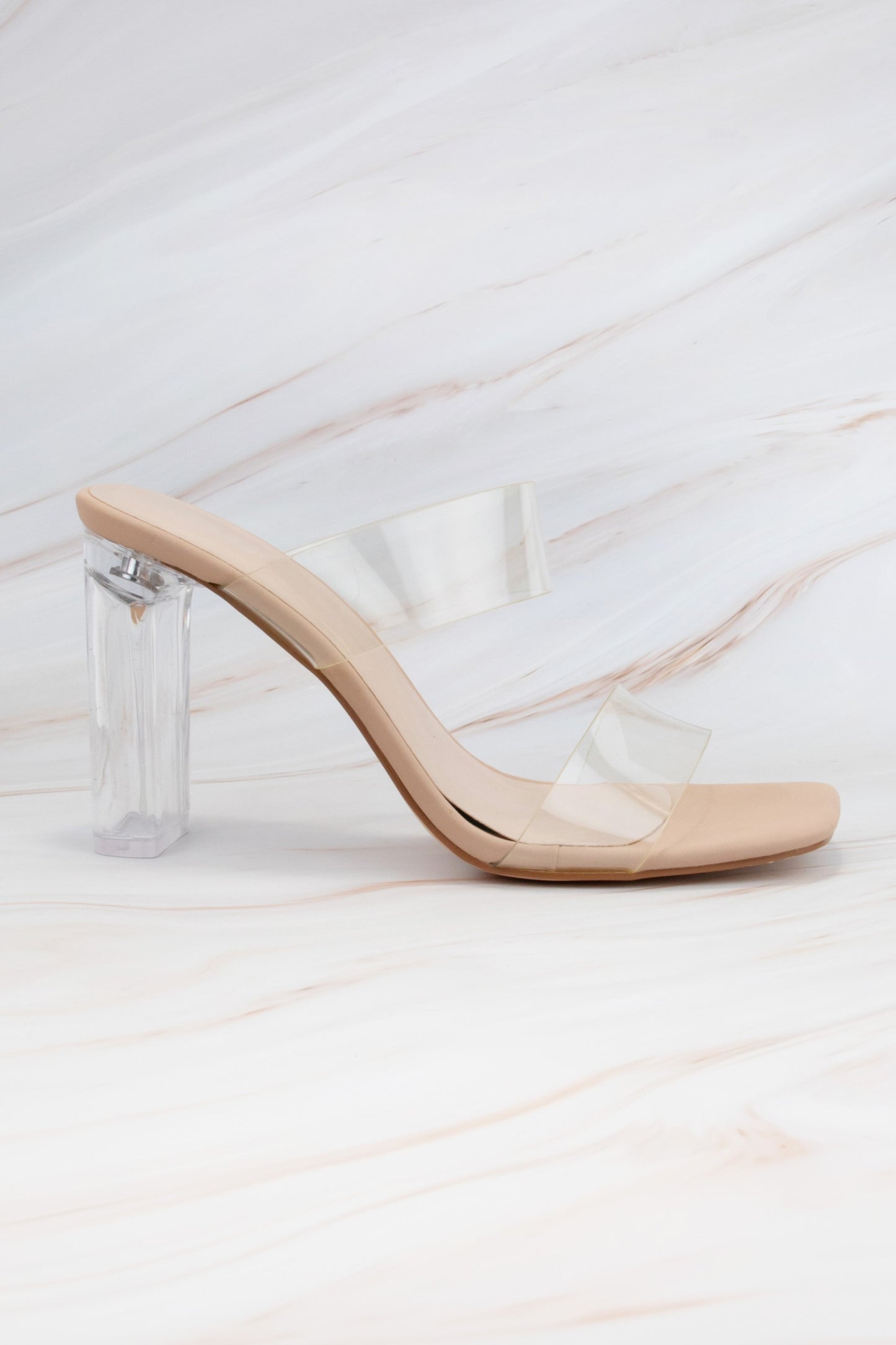 Gretta Clear Double Strap Transparent Heels