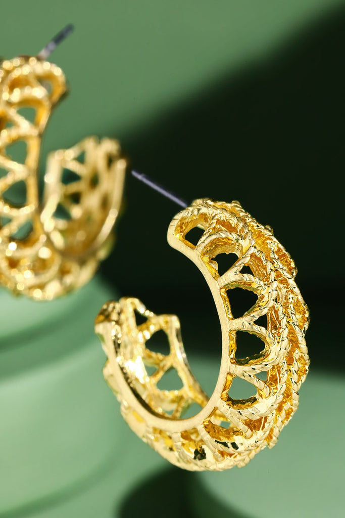 Hypoallergenic Gold Hoop Decorative Earrings