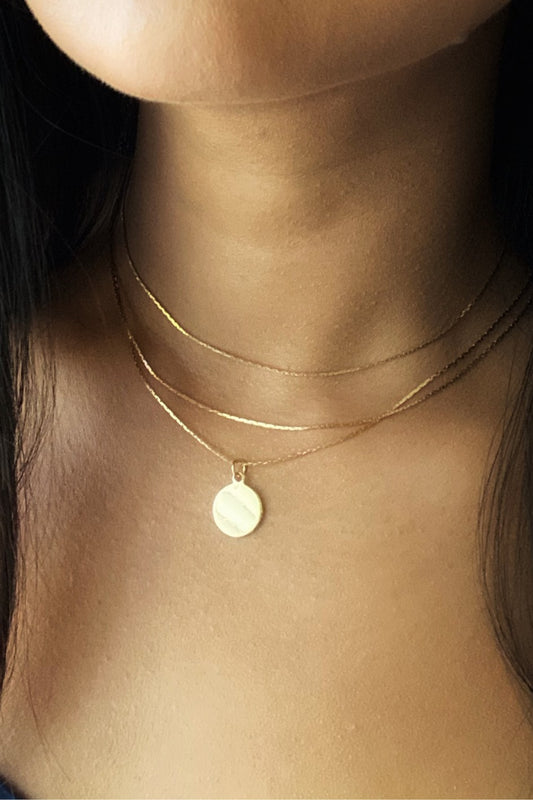 18K Gold Circle Necklace