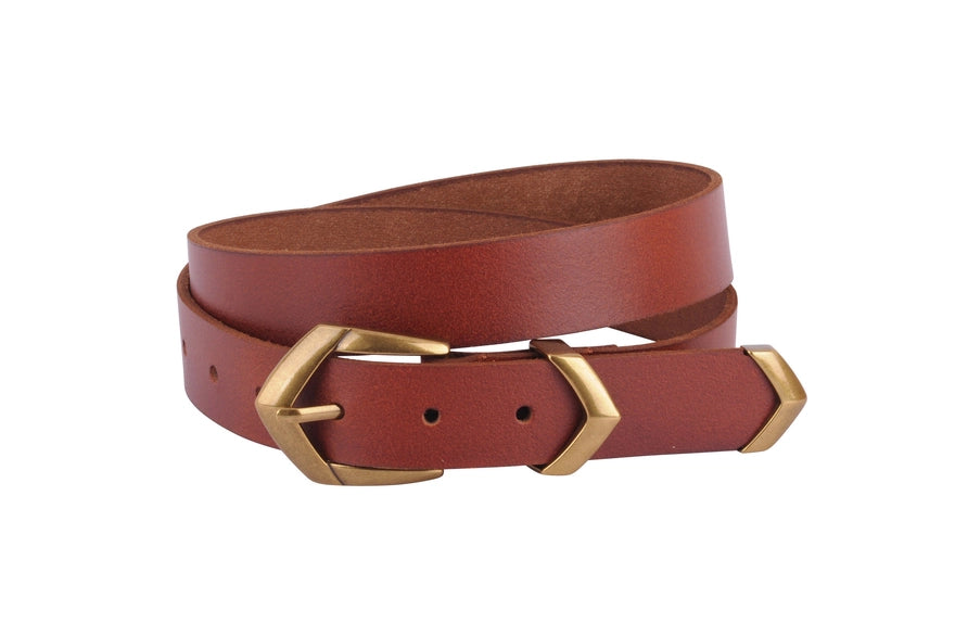 Triangle Buckle Leather Belt