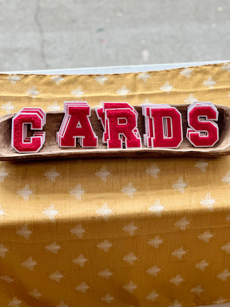 Chenille Red & White Letter Patches