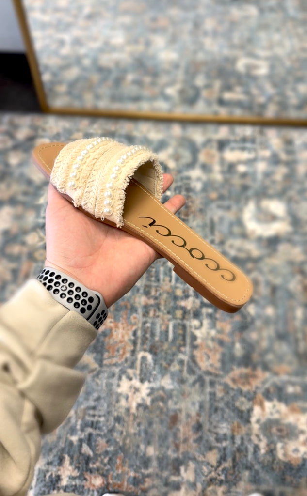 Nude Ash Sandal With Pearl Detail