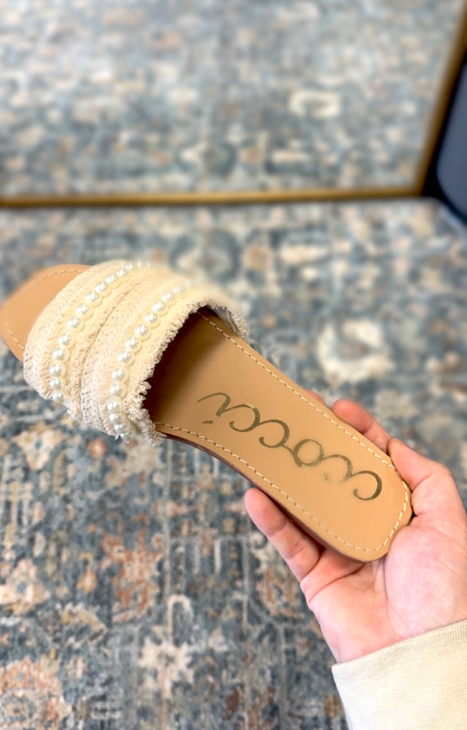 Nude Ash Sandal With Pearl Detail