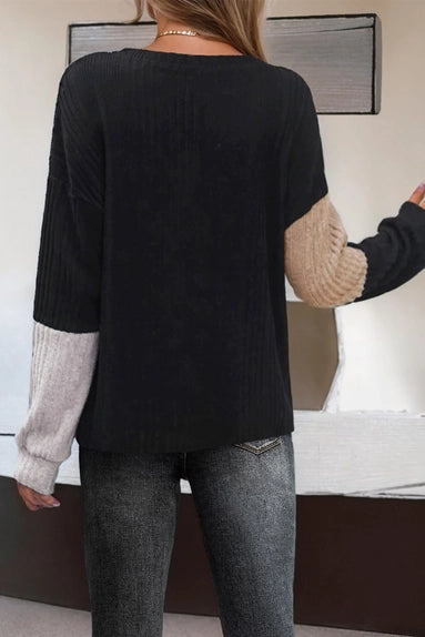 Black Color Block Sweater