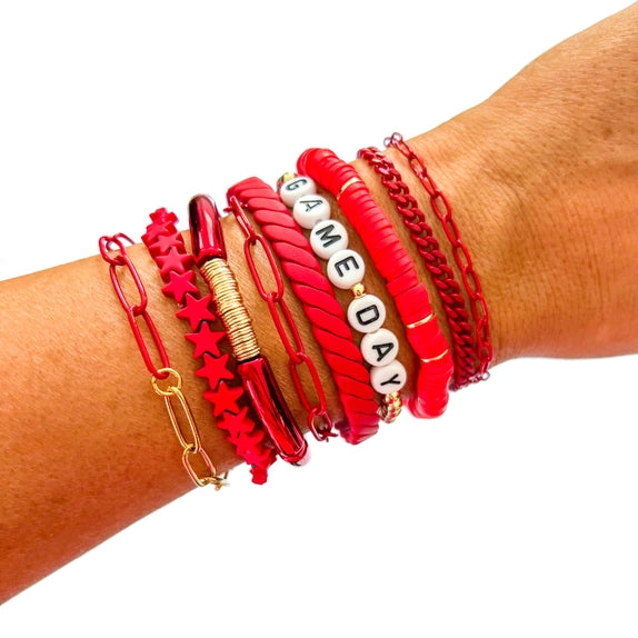 Red Game Day Bracelets