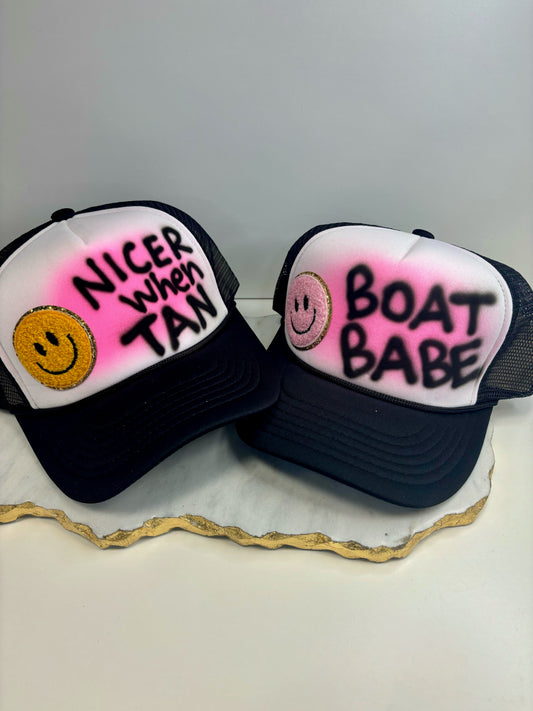 Nicer When Tan/Boat Babe Trucker Hat